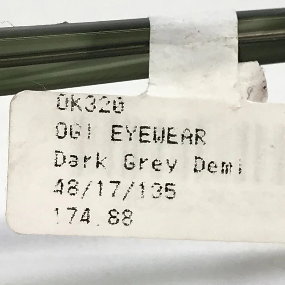 OGI Petite Eyeglasses Frames OK320/1820 Dark Grey Demi Horn Square 48-17-135